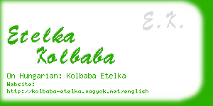 etelka kolbaba business card